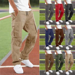 Custom Summer Men's Lightweight Breathable Casual Pants Drawstring Joggers with Pockets Cargo Track Pants - Product Image 2