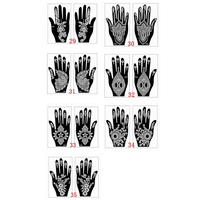 Pochoir au henné professionnel pour tatouage de la main, art corporel, autocollant, modèle, pochoir de tatouage de fleurs indiennes