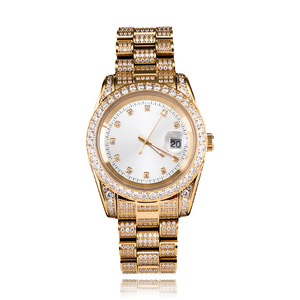 Reloj de Lujo <span class=keywords><strong>para</strong></span> <span class=keywords><strong>Hombre</strong></span>, Resistente al Agua, de Cuarzo, con Incrustaciones de Diamantes CZ, Movimiento Mecánico Japonés <span class=keywords><strong>Citizen</strong></span>, con Moissanita - Product Image 1