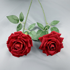 Rosas Artificiales de Terciopelo, Rosa Individual Grande, Decoración para el Hogar y Bodas, Venta Directa de Fábrica Exclusiva Transfronteriza - Product Image 4