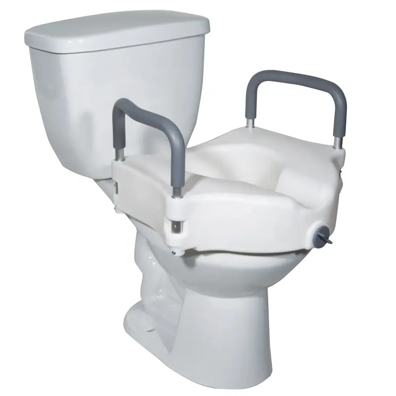 Raised wc sitz mit armlehne Blow-Moulding Elevated Nursing Soft Raised Toilet Seat