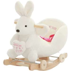 Jouet de poussette à bascule pour enfants <span class=keywords><strong>Lapin</strong></span> blanc en peluche Jouet à roulettes pour enfants - Product Image 1