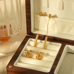 Tassel <b>Stud</b> <b>Earrings</b> 18K Gold Plated Geometric Design Long Style Fashion Jewelry For Women - Product Image 1
