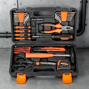 Kit d'outils multifonction 56 pièces pour bricoleur et atelier, dans une boîte de rangement - Product Image 1
