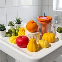 Savon artisanal en forme de fruit à l'huile d'olive, parfum fruité naturel aux herbes, doux et lisse pour le visage et les mains, usage quotidien, spa à domicile