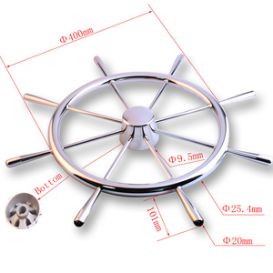 Volante de Barco de Acero Inoxidable de 400 mm de Diámetro para Uso en Embarcaciones Marítimas y Yates - Product Image 1