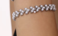 TXE216- Steel Swarovski Pearl Bracelet