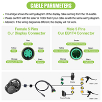 Pantalla UART Protocol DM03 en blanco y negro para bicicletas eléctricas, accesorios verticales impermeables de 5 pines, pantalla hembra para bicicletas eléctricas y patinetes eléctricos.