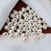 Perles de verre naturelles 6-14 mm, matériaux DIY, perles en forme de riz, perles lâches, haute brillance, presque parfaites, demi-trou, vente en gros, blanc crème