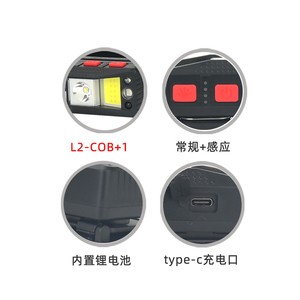 Lámpara de cabeza de inducción fría severa <span class=keywords><strong>Sensor</strong></span> de movimiento Faro de inducción USB - Product Image 6