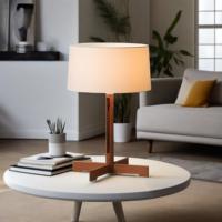 Lampadaire rétro moderne en tissu Lampes de table en bois élégantes pour chambre à coucher LED Blanc chaud Lecture attentionnée pour les yeux Utilisation d'hôtel de chevet