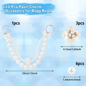 Charms for Bogg Bag Pearls Bow and Flowers for Bogg Bag <b>Accessories</b> Charms Compatible with Simply Southern <b>Beach</b> Bag Tote - Product Image 6