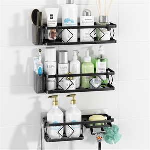 Modern Design Zinc Alloy Hotel Use <b>Standing</b> <b>Corner</b> Bathroom Toiletries Rack with Punch-Free Installation - Product Image 2