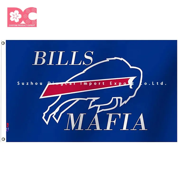 Sıcak satış kaliteli özel 100% Polyester ODM afiş 3x5ft Buffalo bills bayrakları