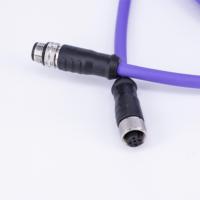 M12 kabel Ethernet IP67, dengan 8P Male ke RJ45 tahan air konektor Tembaga konduktor dan isolasi PVC perlindungan IP67