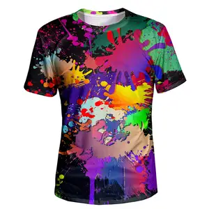 Neuankömmling Herren Sommer T-Shirt Rundhals ausschnitt Kurzarm HD Funny Street Ink Style Print Top Casual T-Shirt Akzeptieren Sie benutzer definierte Muster