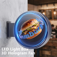 Ventilateur holographique 3D, boîte à lumière LED double face, panneau publicitaire, affichage, angle de vision à 360°, extérieur, intérieur, suspendu, décoratif