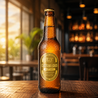 Etiquetas Personalizadas para Botellas de Cerveza Artesanal Doradas, Impermeables, Brillantes, para Envasado de Bebidas de Cervecería, Etiqueta Privada, Logotipo OEM, Rollo, Cualquier Tamaño y Forma