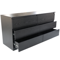 Commode en bois personnalisée à 6 tiroirs, design européen, meuble de rangement polyvalent pour salon, hôtel, école, entrée