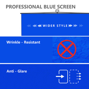 RAUBAY 78.7 x 82.7in Large Collapsible Blue <b>Backdrop</b> Screen Portable Retractable Panel Photo Nude Background with <b>Stand</b> - Product Image 3