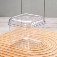 Boîte d'emballage carrée en PS de 1 mm d'épaisseur, de qualité alimentaire, scellée, résistante à l'humidité, pour la conservation du petit pain français JNH-006