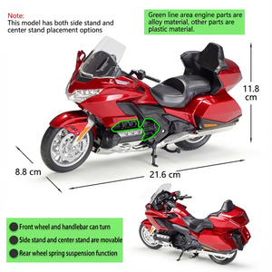 Modèle de <span class=keywords><strong>moto</strong></span> en alliage et plastique GOLDWING Tour 2020 à l'échelle 1:12, réaliste, avec roues mobiles, pour garçons - Jouet de collection - Product Image 3