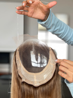 SHY Mini Crown Wig Cheveux Humains Remy, Solution pour Perte de Cheveux Partielle, Lace Front, Longueur Personnalisée, Marque Privée