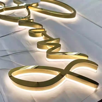Letras de Canal Metálicas 3D Personalizadas con LED Dorado, Impermeables, de Ahorro de Energía, para Logotipos de Negocios, Tiendas, Decoración de Autos