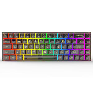 <span class=keywords><strong>Clavier</strong></span> de jeu mécanique filaire <span class=keywords><strong>K60</strong></span> à 68 touches avec capuchon transparent rétro-éclairé RVB à commande optique pour ordinateur portable Nouveau produit - Product Image 1
