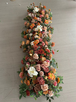 C-616 Groothandel Bourgondië Bruine Tafeldecoraties Bruiloft Centerpieces Loper Kaas Gebrande Oranje Bloemen Loper