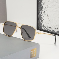 Lunettes de soleil rétro personnalisées de style européen et américain à double pont, protection UV400, monture complète, pour la conduite, polygonales, pour l'extérieur