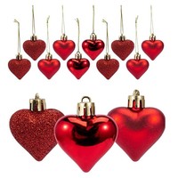 Ornements en forme de cœur, boules décoratives pour décorations de fête, ornements suspendus pour la Saint-Valentin, la fête des mères, l'arbre de Noël, le mariage