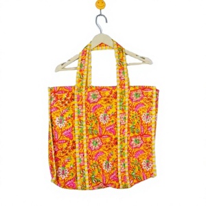 Bolsa de Mano de Algodón con Estampado Floral, Estilo Bohemio, Bolsa de Compras de Verano, Dos Asas, Parte Superior Abierta, Bolsa de Hombro para Mujer - Product Image 1