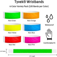 Tela personalizada promocional del Festival del color sólido o pulsera de papel Tyvek