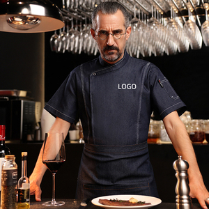 Jaket Koki Pria Kemeja Seragam Kancing Depan Kemeja Kerja Pria Seragam Pelayan Hotel Dapur Restoran Italia - Product Image 1