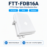 Boîtier de distribution de fibre optique FTTH 16 ports IP65 étanche pour extérieur, montage mural, avec répartiteur PLC 1x16 NAP