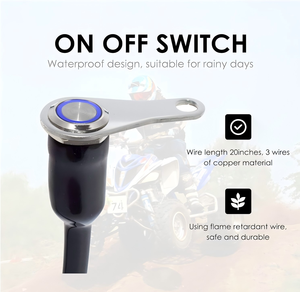 DC12V LED Interruptor de motocicleta Encendido-<span class=keywords><strong>Apagado</strong></span> Faro ajustable y luz antiniebla Interruptores de metal impermeables Botón IP65 Nivel 10A Corriente máxima - Product Image 6