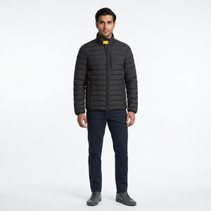 <b>Men's</b> Winter Warm Custom Logo Canvas Stand Collar Front Logo Puffer <b>Jackets</b> Outdoor - Product Image 1