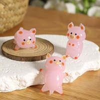 Handgefertigte Rosa Glas-Schweinchen-Figur Miniatur-Tier-Ornament Niedliche Borosilikatglas-Schweinchen-Deko Schreibtisch-Pflanzen-Aquarium-Dekoration Geschenk