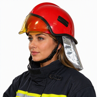 Casque de pompier en acier inoxydable avec bande réfléchissante jaune/rouge, protection du cou, classe A/B, durable, personnalisable