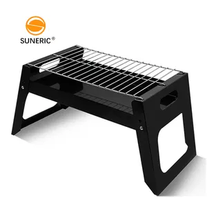 Panggangan Barbecue Mini Stainless Steel Lipat, Panggangan Bbq Luar Ruangan Portabel untuk Berkemah Kustom