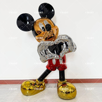 Prix d'usine, petite statue en résine chromée moderne, modèle Mickey & Minnie, personnalisée, style dessin animé, pour sculpture artistique
