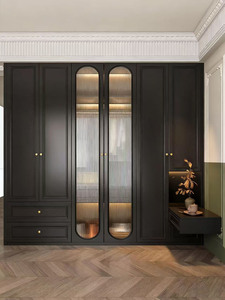 Grande armoire de rangement pour <span class=keywords><strong>chambre</strong></span> avec portes coulissantes et tiroirs pour une organisation maximale - Product Image 6