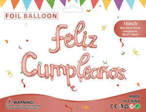 Juego de cartón de feliz cumpleaños en español, decoración de fondo de feliz cumpleaños para bebé, globo, fiesta de globos en español - Product Image 5