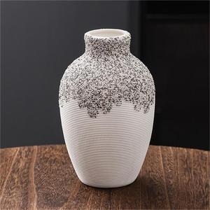 Vintage Brushed Texture Creative Ceramic Vase With Hydroponic Function for Living Room Faux Flower Display Home <b>Decor</b> - Product Image 5
