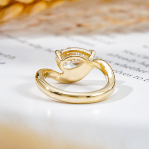 <span class=keywords><strong>Anello</strong></span> in Oro 10K 14K con Diamante <span class=keywords><strong>da</strong></span> 1 carato Taglio a Pera, Diamante <span class=keywords><strong>da</strong></span> Laboratorio HPHT CVD, Certificato IGI, <span class=keywords><strong>Anello</strong></span> Curvo per <span class=keywords><strong>Mignolo</strong></span> in Oro Bianco Giallo con Diamante - Product Image 4