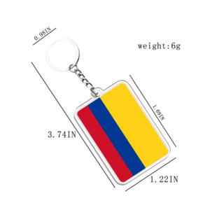 Porte-clés et pendentifs en acrylique, porte-clés lumineux, drapeaux de la Colombie, accessoires pour fans de divers pays - Product Image 2