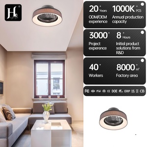 <b>Modern</b> <b>Ceiling</b> Fan <b>Light</b> with <b>LED</b> Warm White Illumination Aluminum Body Surface Mounted for Living Room - Product Image 6