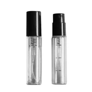 קל להתקין קטן refillable 1.5ml 2ml 2.5ml זכוכית בקבוקון עם שחור לבן תרסיס בושם מדגם בוחן בקבוק