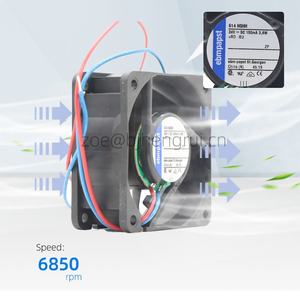 Ventilador de refrigeración axial pequeño de 6 cm con rodamientos de manguito, ebmpapst 614NGHH 6025, 60x60x25 mm, 56 m³/h, 24 V CC, 3.6 W, 6850 rpm - Product Image 3